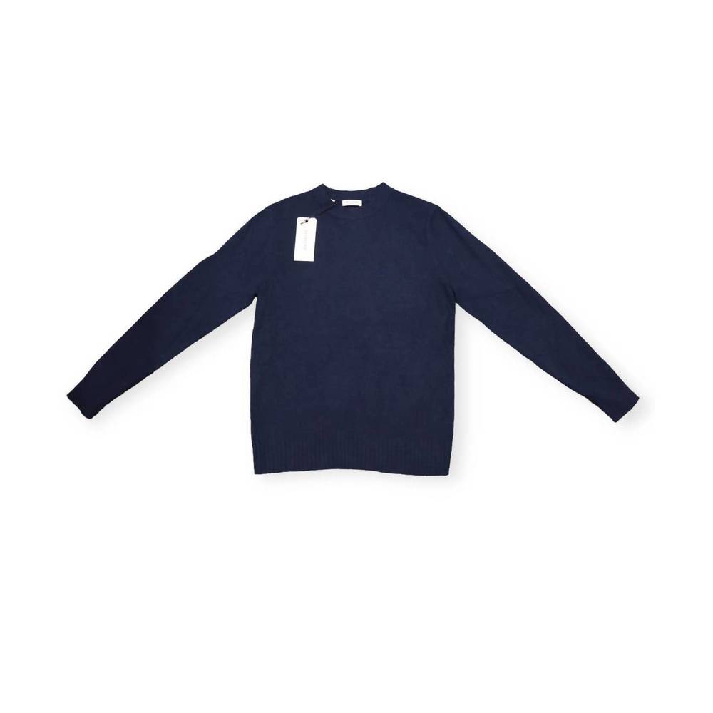 NEW SELECTED men's crewneck sweater peacoat in navy